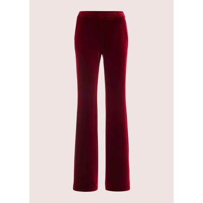 Stoffhose MADELEINE "Samthose Weite Samthose mit elastischem Bund", Damen, Gr. 34, N-Gr, rot (rubinrot), Obermaterial: 90% Polyester PES. 10% Elasthan EL., Modern, Hosen Stoffhose