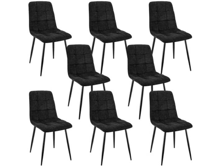 ANVOFONG Leinenstoff Esszimmerstühle 8er Set,Schwarz Karomuster,Esszimmerstuhl mit verstärkten Stuhlbeinen,Küchenstuhl Polsterstühle,Stuhl für Esszimmer,Küche & Wohnzimmer
