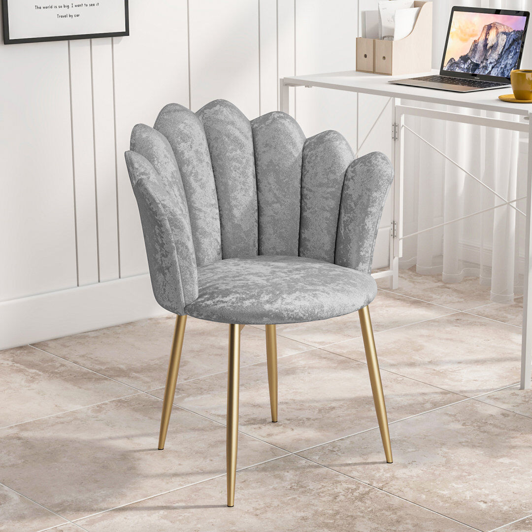 Canora Grey Velvet Swivel Side Chair Grey 83cm H X 62cm W X 56cm D