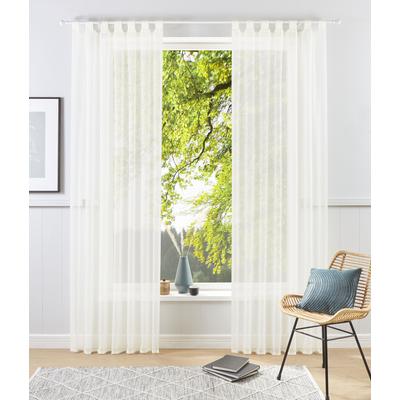 Gardine OTTO HOME "XANA mit Schlaufen, Topseller" Gr. 3, beige (creme), B:145cm H:225cm, Voile, Polyester, Gardinen, Gardine, Bestseller, einfarbig, 1 Schal, pflegeleicht, preiswert