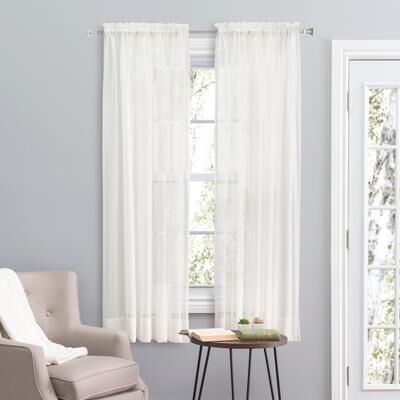 Ricardo Sea Glass Semi-sheer Rod Pocket Single Curtain Panel or Full Bodied Valance