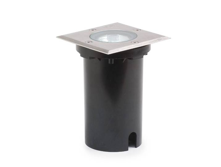 Konstsmide Eckiger Bodeneinbaustrahler GROUND SPOT HALOGEN, alu / grau / zink, Edelstahl, Modern, Bodeneinbauleuchten