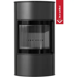 BJORN Ø 150 7 kW freistehender Stahlofen, hoch, schwarzes Thermotec