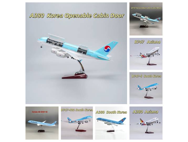Nouvelle série de modèles d'avions coréens à l'échelle B787-10, avion de 43 cm, A380 Asiana B747, miniatures de collection, modèle d'avion en résine, cadeau