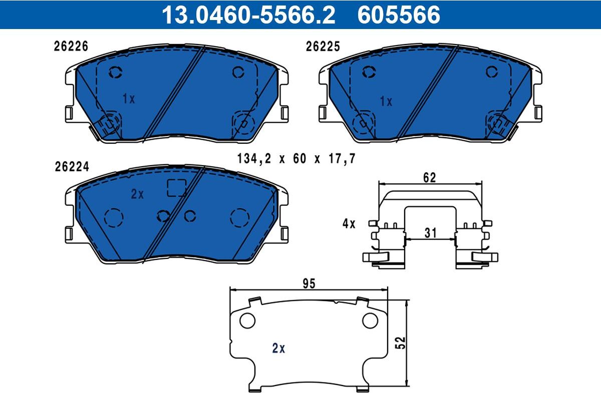 Ate Set di pastiglie freno 13.0460-5566.2