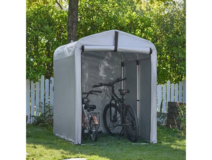 SoBuy Fahrradgarage wetterfest Geräteschuppen Fahrradgarage für 1-2 Fahrräder Carport Zelt mit UV-Schutz Fahrradschuppen für Regenschutz KLS11-K