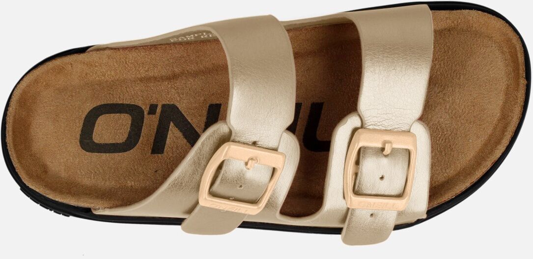 Sandale O'NEILL "HALEIWA SLIDER LOW JR", Mädchen, Gr. 30, gold, Synthetik, Schuhe Sandale, Sommerschuh, Schlappen gold 30
