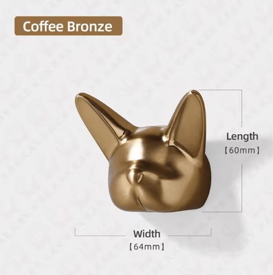 Inspire Curations Bulldog Style Wall Coat Hook Zinc Alloy Decorative Hat And Bag Hanger coffee Bronze