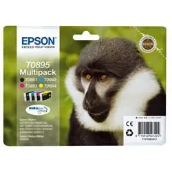 Epson Original T0895 Druckerpatronen MultiPack schwarz cyan magenta gelb (C13T08954011)