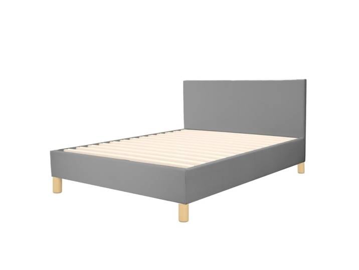Lit gris en simili cuir 200x200 cm