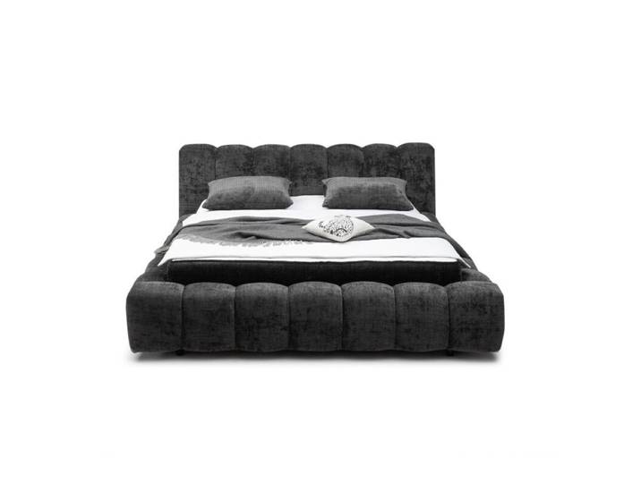 Trendstore Eleine Polsterbett in Bouclé, optional mit Lattenrost und Matratzen - Bouclé Cremona 97 black - Komfort Modell Schlafzimmer, Doppelbett, trendiger Bezug in Bouclé, weiche Polsterung, optional mit Lattenrost und Matratzen Modern, Zeitlos