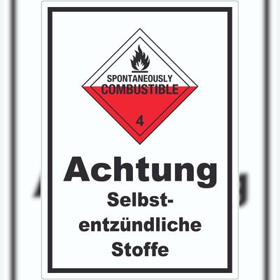 HB-Druck Aufkleber Selbstentzündliche Stoffe Spotaneously Combustible A6 (105x148mm)