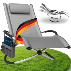 Relax-Schaukelliege inkl. Seitentasche Grau-kariert Ohne Auflage