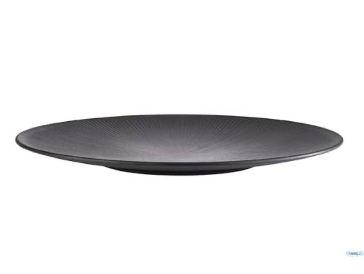 APS 85066 Assiette NERO\, Ø 42 cm\, hauteur 3\,5 cm\, mélamine\, noir