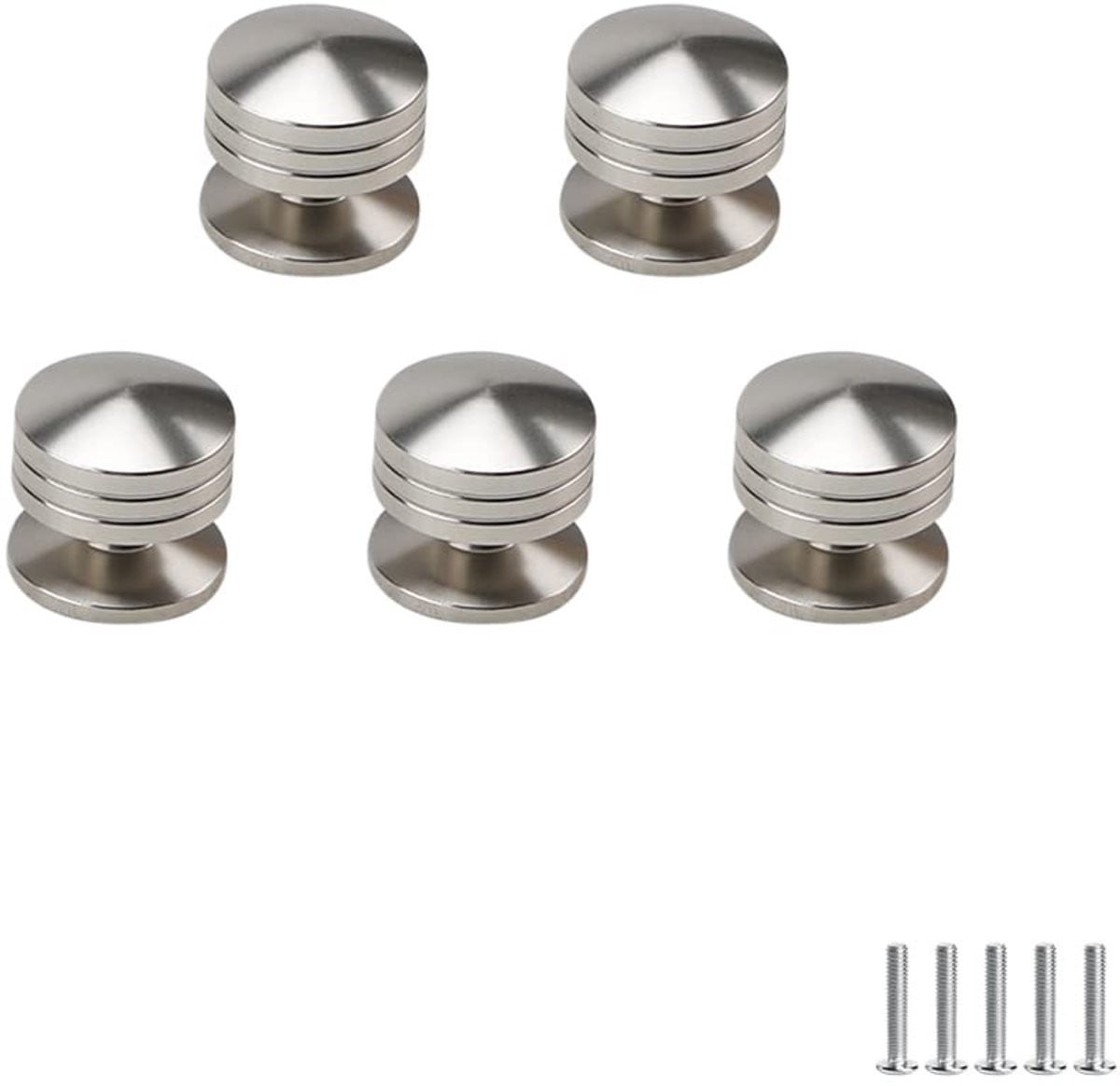 Solidchoice - Set van 5 zilveren kastknoppen voor meubels