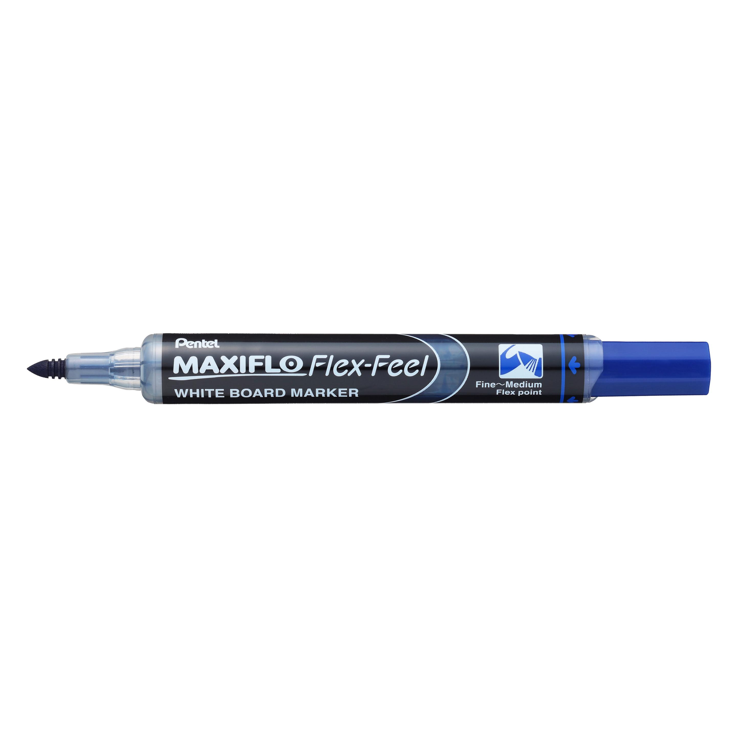 Pentel MAXIFLO Flex-Feel Whiteboard-Marker blau 2,0 - 5,0 mm (12x) (MWL5SBF-CX)