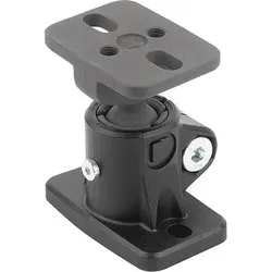 ROHRVERBINDER MIT FUß, FÜR RUNDROHRE, M=30, G=40, L=53, A=18 MIT KUGELGELENK, THERMOPLAST, KOMP:STAHL