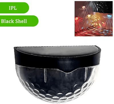 Uplift Curations LED Solar Light Outdoor Wall Lamps Energy Garden Lamps Waterproof Solar Fence Lamp For Christmas Decoration Festoon black Shell colorful 2pcs