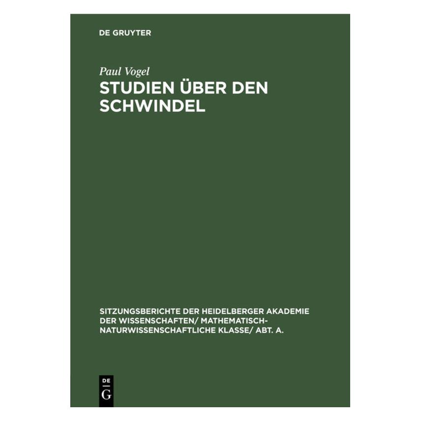 De Gruyter Vogel:Studien über den Schwindel (67769493)