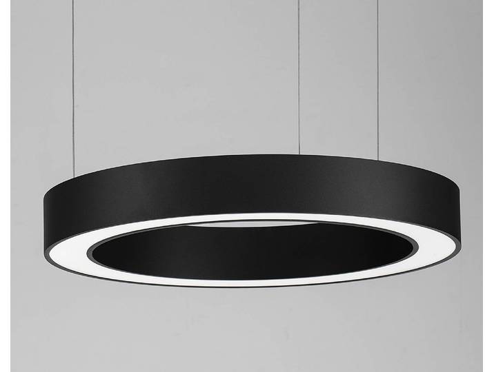 Suspension Morbido Ø 60cm Noir/Noir Câble ABS, douille ABS, baldaquin aluminium, boîtier luminaire aluminium LED non-remplaçables Module LED