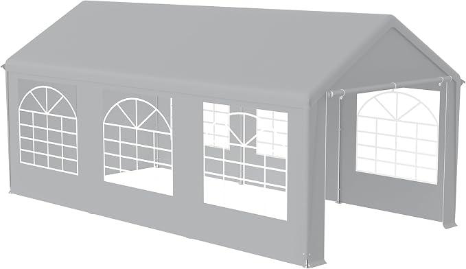 Partyzelt Pavillon 3x6m Metallpavillon Gartenpavillon mit Seitenteilen Wasserdicht Gartenzelt Pergola für Party, Marktstand, Garten Outdoor Camping, Grau