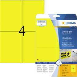 Herma 8032 Folien-Etiketten 105 x 148 mm Polyester-Folie Gelb 100 St. Extra stark haftend Laserdrucker, Farblaserdrucker, Kopierer, Farbkopierer
