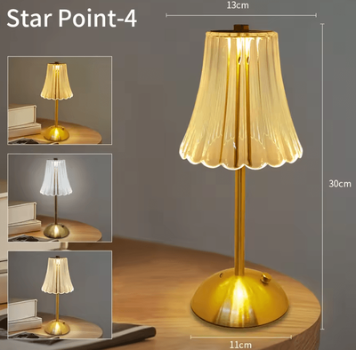 Inspire Curations Rechargeable Crystal LED Table Lamp Dimmable Bedside Reading Light For Bedroom & Home Decor type D rechargeable