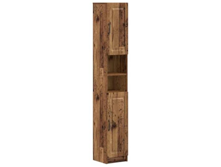 PUGYNBK Utrecht 3-teiliges Badezimmerschrank-Set Behandeltes Holz, wendbare Türen, kompaktes Design, offenes Regal, einfache Reinigung