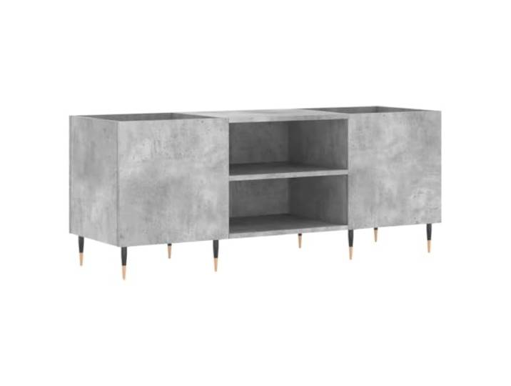 Helloshop26 Plattenschrank, klassisch, modern, 121 x 38 x 48 cm, großes Fassungsvermögen, stabile Verarbeitung, Holz, Betongrau, 02_0049088