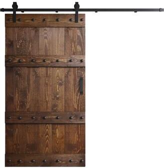 Coast Sequoia Inc Coast Sequoia 42in x 84in Castle Series Pine Wood Sliding Barn Door With Hardware Kit