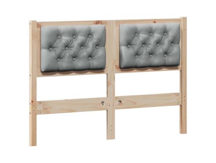 KTHLBRH Kopfteil braun und hellgrau 120 cm aus massivem Kiefernholz Rechteckiges Design, glatte Oberfläche, atmungsaktiv, einfache Montage, einfache Wartung