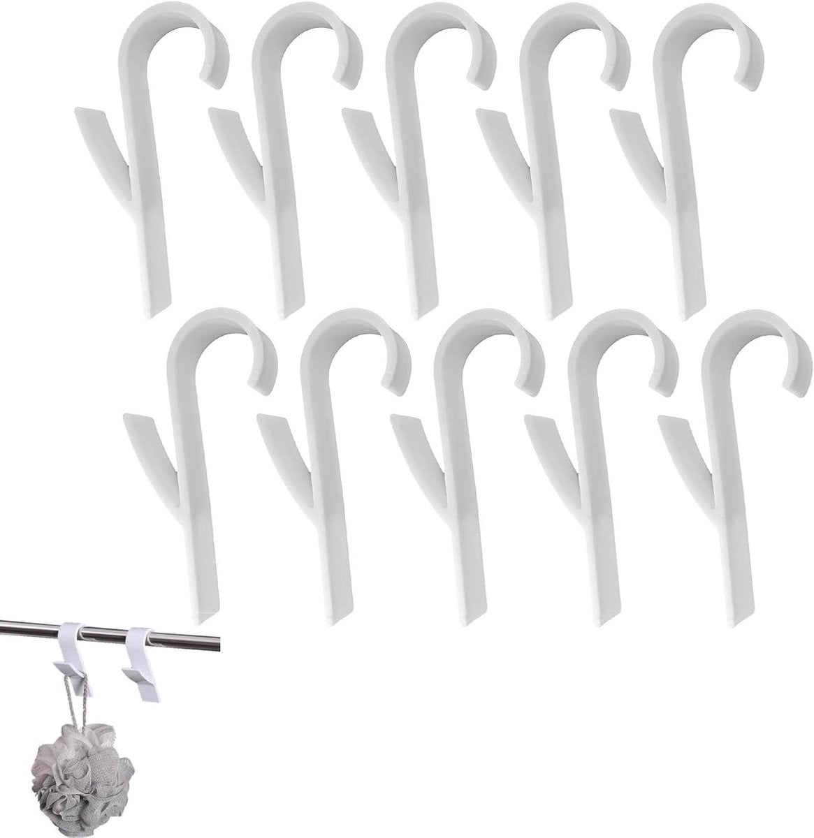 Set van 12 witte radiatorhaken voor handdoekhouders in de badkamer