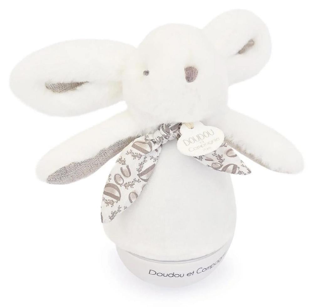 Doudou et Compagnie Lapin Doudou Nachtlampje met muziek, wit, 16 cm