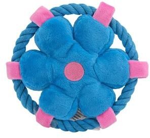 Uplift Essentials Interactive Rope Fetch Toy Heavy Duty Dental Chew & Molar Training Tool For Active Dogs blue