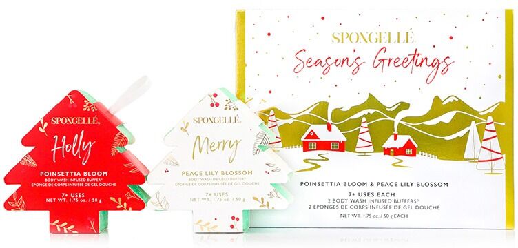 Spongelle Spongellé Season's Greetings Body Wash Infused Buffers Gift Set, Poin