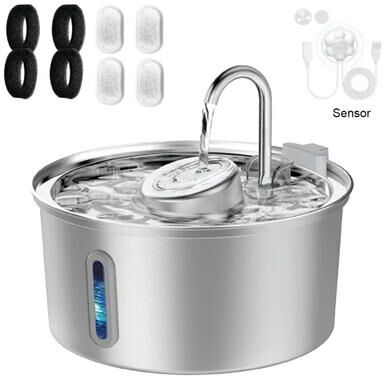 Uplift Essentials 3.2L Ultra Hygienic Stainless Steel Smart Water Fountain With Visible Window sensor Fountain + 4 Filter Chi