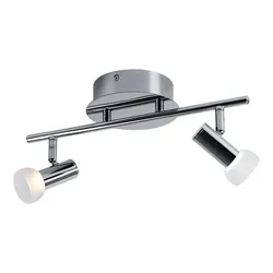 LED Chrom Decken Leuchte Wohn Zimmer Strahler Beleuchtung Glas Spots beweglich Eglo 91663