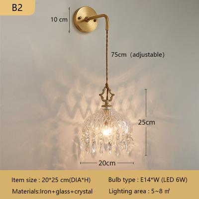 Friendly Fresh Finds Modern Crystal Wall Lamp Luxury LED Lighting For Bedroom And Living Room b2 bulb Not Included