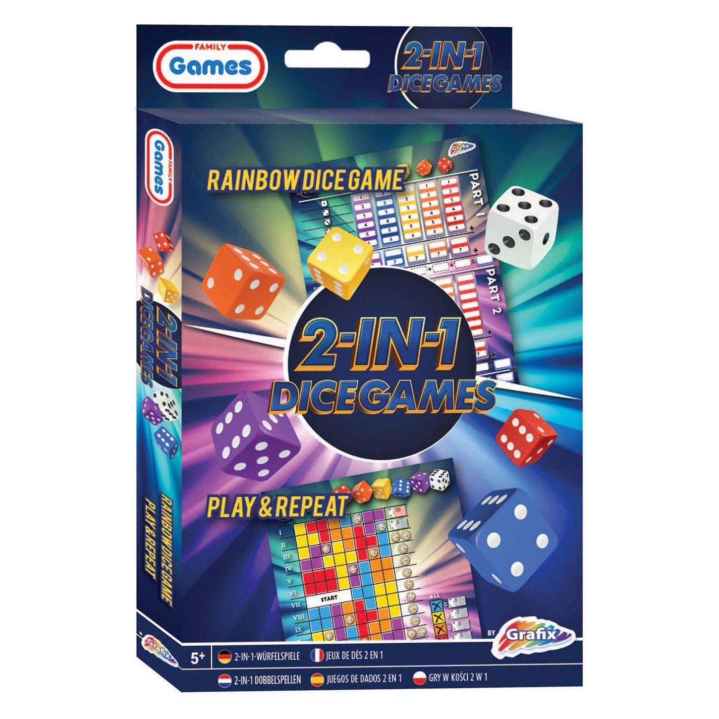 Grafix Würfelspiele 2in1 (Rainbow Dice & Play and Repeat) (Multilingual) (043.300064)