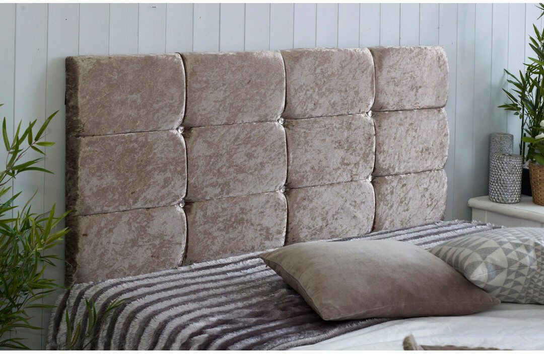 Fairmont Park Upholstered Headboard Champagne Velvet Kingsize (5')