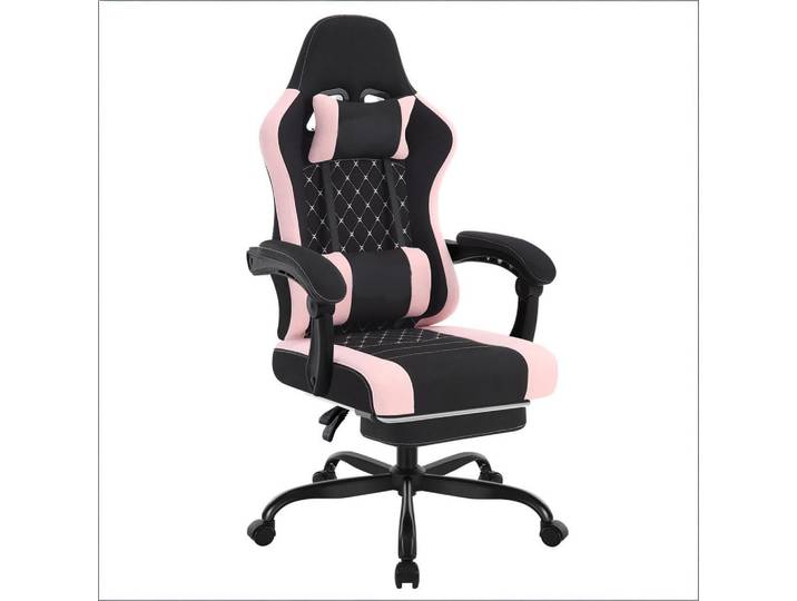Gisaae Gamingstuhl Massage mit Mesh Stoff und Metallrahmen, Schwarz, 70x127x70 cm, Büromöbel, Bürostühle, Gaming-Sessel