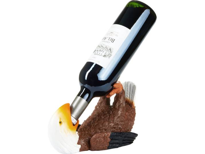 BRUBAKER Wijnfleshouder Dorstige Adelaar - Fleshouder Dronken Dieren - Flesstandaard Grappig - Vogel Deco Figurine Handgeschilderd Bar Wijn accessoires - Grappige Decoratie Wijn geschenk - Wijnrek