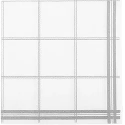 Schachtel mit 400 luftdichten Servietten, 48 x 48 cm, weiß, verziert mit Lyon-Grau