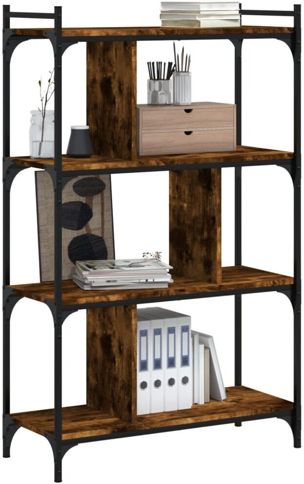 vidaXL Bibliothèque 4 niveaux chêne fumé 76x32x123cm bois d'ingénierie