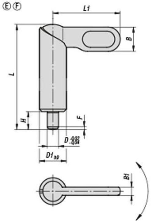 KIPP Sperr-Riegel Stahl Form E 10 x 38 mm D5 D1 (K0639.080510)