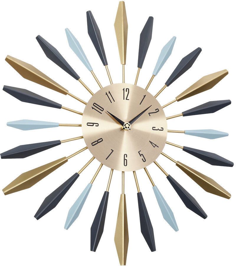 Fairmont Park Nissequogue Wall Clock Blue;Gold;Galvanized Metal 55cm W X 55cm H