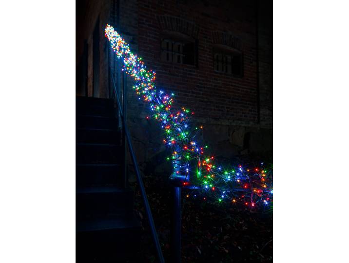 KONSTSMIDE LED-Lichterkette Weihnachtsdeko aussen , schwarz, Dioden 960 Stk. Flammen 960 Stk., Gesamtlänge 12,2m, Lichterketten, Micro LED Büschellichterkette Cluster, mit 8 Funktionen, 960 Dioden, LED-Lichterkette