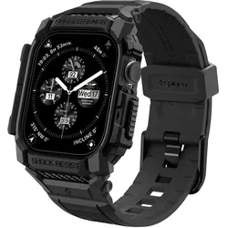 Spigen Rugged Armor Pro Apple Watch 10 42mm czarny/matte black ACS08591, Smartwatch Zubehör, Schwarz, Grau