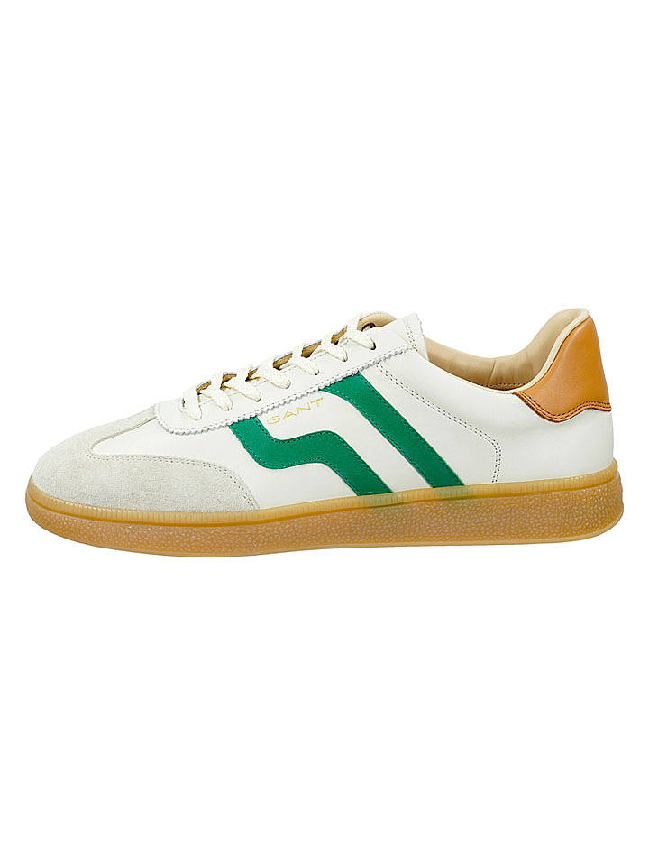 GANT Footwear Leder-Sneakers "Cuzmo" in Hellbraun/ Weiß/ Grün - 45