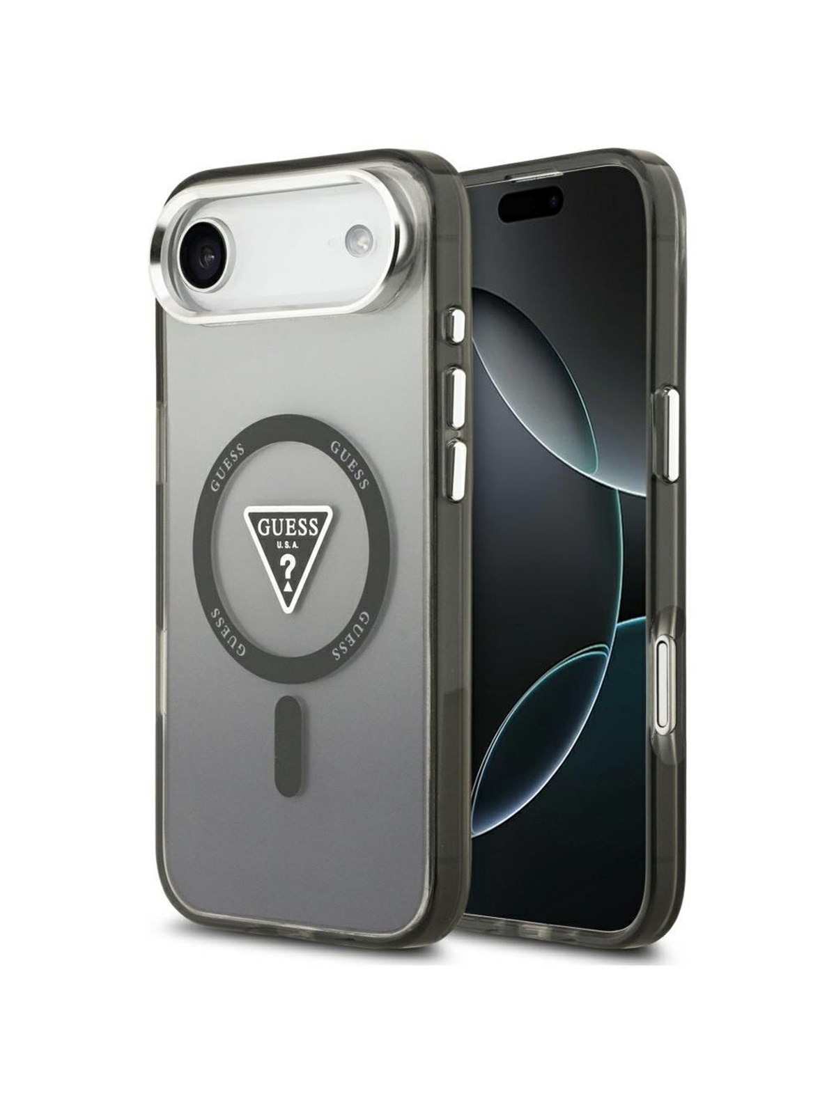 GUESS IML Gradient Triangle Logo MagSafe case for iPhone Air - black